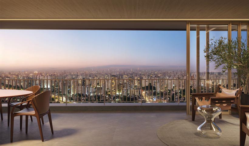 Lindenberg Vista Brooklin – Detalhe do Living Tipo do Apto de 261 m²